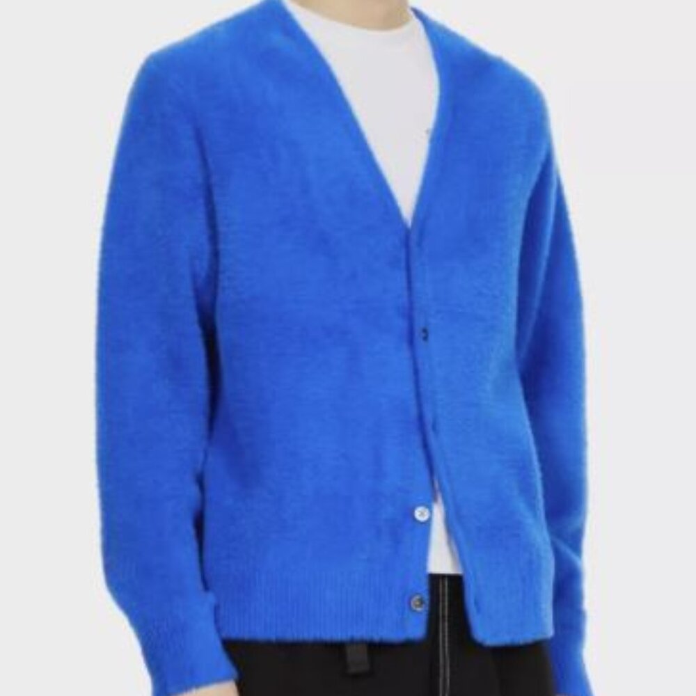 Stussy Shaggy Knitted Cardigan Blue M